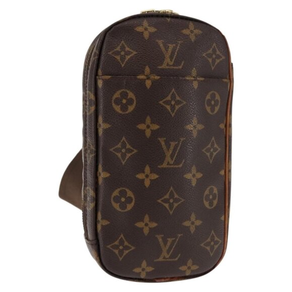 Authentic LOUIS VUITTON Monogram Pochette Gange Shoulder Bag M51870 LV